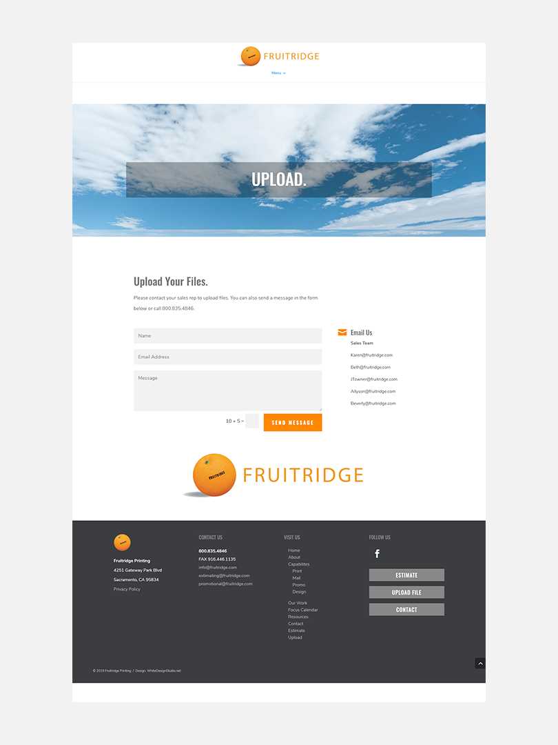 Fruitridge | Upload